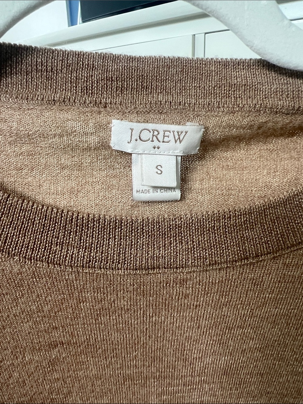 J. Crew camel merino wool Crewneck sweater small - Picture 2 of 3